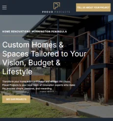 Custom home renovations website build